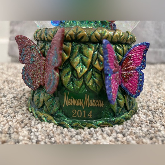 2014 Christmas Neiman Marcus Colorful Butterfly Snow Globe...